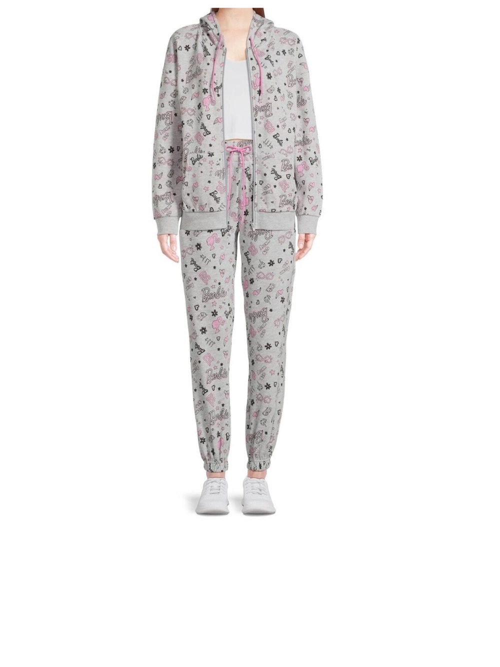NWT SET Joggers NWOT Hoodie Set These are License Barbie gray all-over print